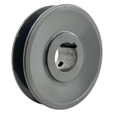 3.95 Inch OD Cast Iron V Belt Pulley With One Groove For A AX B BX 4L 5L Belts Bore And Shaft One And One Eighth Inch Keyseat One
