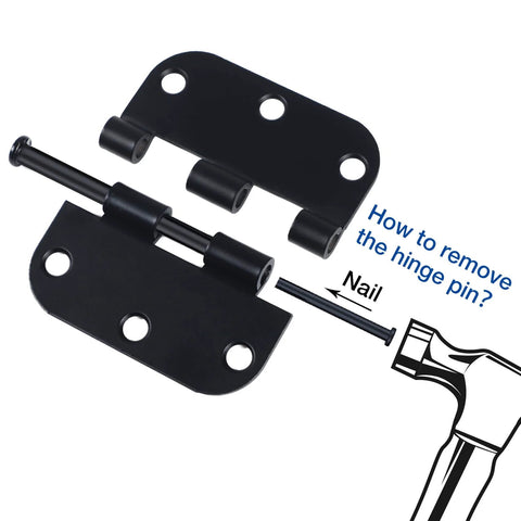How to remove pin from Six Pack Three Inch Matte Black Interior Door Hinges With Rounded Edges Five Eighth Inch Radius, Heavy Duty