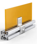 Eight Piece 3030 Series Z Shaped Corner Brackets For Mounting Aluminum Extrusion T Slot Connectors showing installation with panel