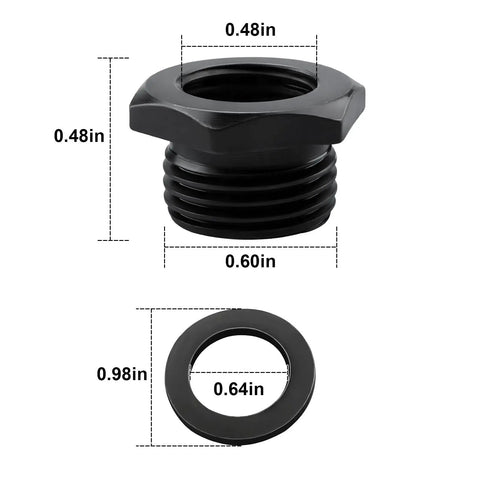 Knockout Hole Saw Arbor Adapter Converts One Half To Five Eighths Thread Fits One Twenty Five Through Six Inch Blades Compatible With Standard Bushing Kits For Plug And Play Setup And Ridiculous Durability, measures 0.60in and 0.48in.