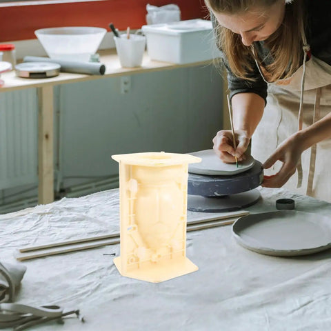 Roman Column Balustrade Concrete Mold For Easy DIY Baluster Casting 8.26 By 5.90 By 5.51 Inch Plastic Mold in use