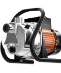 Beast 110V Water Transfer Pump Shallow Well Pump 1.6HP Electric Portable Garden Booster Pro, stainless steel with orange motor