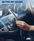 Person adjusting car air vent, highlighting better air intake with Top Notch Cabin Air Filter With Activated Carbon CF9785 Replacement