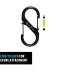 SlideLock Stainless Steel S Biner Dual Gate Carabiner With Locking Mechanism for Secure Clip Keys Gear Backpacks Belts Pockets