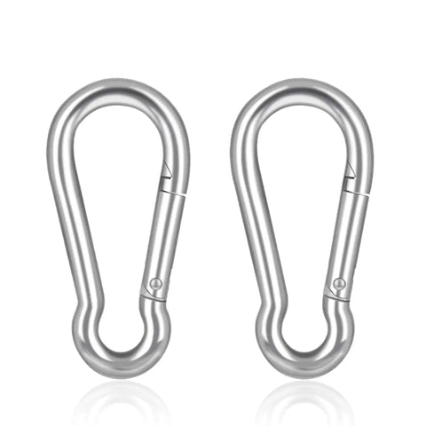 Heavy Duty 316 Stainless Steel Carabiners 3 Inch Spring Snap Hooks For Gym And Outdoor Use, Marine Grade Clip Pack Of 4, front view
