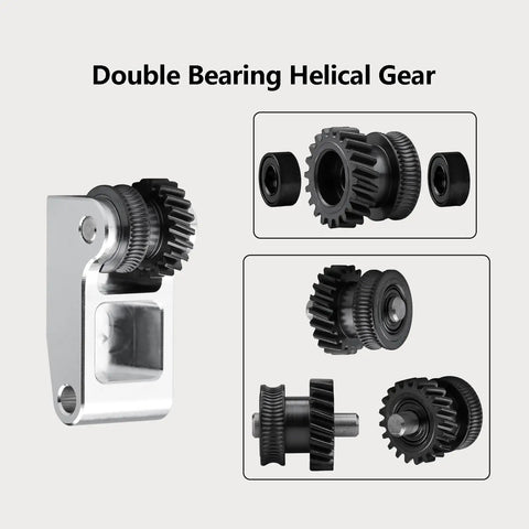 Double bearing helical gear kit with aluminum handle and POM gear for 3D printer upgrade for X1 and P1 series
