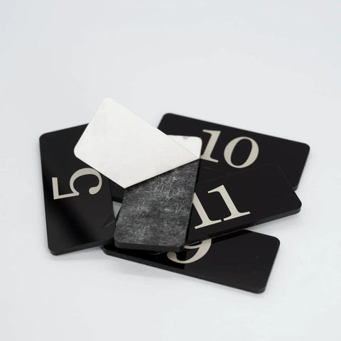 Plastic Locker Number Stickers 51 To 100 Black Acrylic Rectangle 2.36 Inch By 0.98 Inch Waterproof Numbers With Adhesive Back