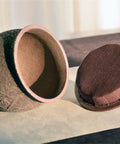 Inside view of a Retro Styled Sealed Ceramic Jar For Loose Tea And Coffee Beans with a snug lid for airtight storage.