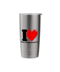 I Heart High Power Rocketry Stainless Steel Insulated Tumbler Dual Wall Keeps Drinks Hot Or Cold BPA Free Leak Proof Lid With Clear Slider Brushed Steel Finish
