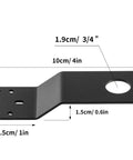Extended NMO Antenna Mount Bracket For Three Quarter Inch Hole Thick Steel Vehicle Mount, dimensions labeled.