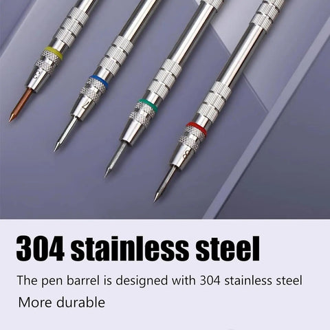 Dope Mohs Hardness Test Pen Set Kit, 2 To 9 Level Scratch Tester With Storage Box For Mineral Glass Tile Concrete And Coating Hardness Testing, Stainless Steel 155mm Pens With Dual End Tips, 304 stainless steel pens with dual tips