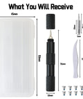 Top Shelf Screwdriver Kit Featuring NonMagnetic Screws And Precision Bits For RayBan Meta And Oakley Meta Smart Glasses With Sturdy Plastic Tweezers For Smooth Hinge Adjustments On The Fly. Display of screwdriver tools in a white storage case.