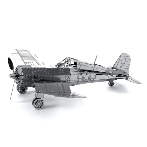 F4U Corsair 3D Metal Model Kit Unassembled No Glue No Solder Needed Easy Clip From Metal Sheets with detailed etching