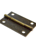 Set Of Ten Bronze Butt Hinges With Mounting Screws For Doors And Furniture Hella Sturdy Zinc Alloy Hardware No Fuss Installation Perfect For Your Next DIY Build Or Small Woodworking Project Smooth Finish Every Time - close-up of bronze butt hinge on white background