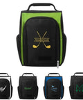 Personalized Golf Shoe Bag For Men And Women With Custom Monogram And Embroidered Initials Four Color Options Durable Polyester Golf Accessory Bag A Thoughtful Gift For Golf Lovers And Valentines Day, featuring four color choices and multi-compartment design.