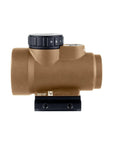 Side view of MRO SD 1x25 Green Dot Sight With Adjustable LED 2.0 MOA Green Dot Coyote Brown Anodized Low Mount For Fast Target Acquisition