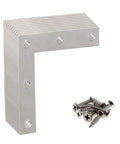 Top Shelf Heavy Duty Stainless Steel L Shape Corner Brace Brackets 10 Pack Rust Proof Mending Plates with screws for furniture repair.