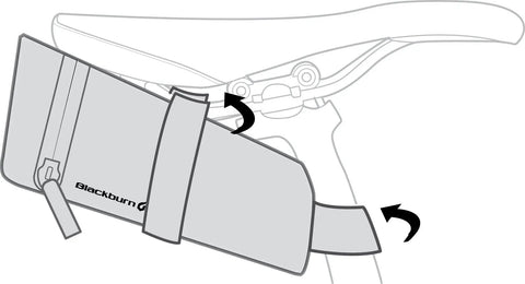 Illustration of a Small Seat Bike Bag Waterproof With Welded Seams And Dry Zipper, attached to a bike saddle.