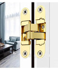 Invisible Three Dimensional Door Hinge For Wooden Folding Doors Sleek No Visible Hardware Hidden Cross Shaped Design 180 Degree Swing