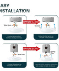 Diagram showing options for installing Six Inch Flush Mount LED Ceiling Light Disk Fixture With Dimmable 15W Output And 1000 Lumens 5000K