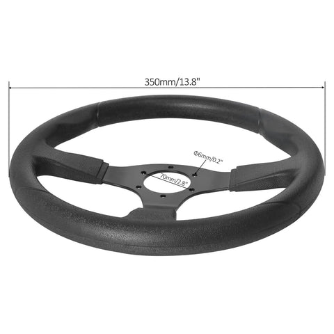 Black 350mm 13.8 Inch Go Kart Steering Wheel Kit With Holder And 6904RS Bearings, Universal Fit, Durable Metal Construction