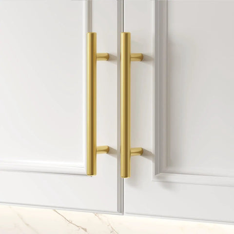 Pack Of 15 Dope Brushed Brass Cabinet Door Handles Pulls With 3 Inch Hole Centers And 5 Inch Overall Length Stainless Steel Drawer Pulls