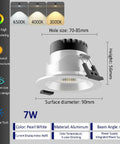 saditesdk 8-Pack 3.5 Inch Led Recessed Lighting Retrofit Downlight, Aluminum Anti-Glare Deep Baffle Trim, 7W