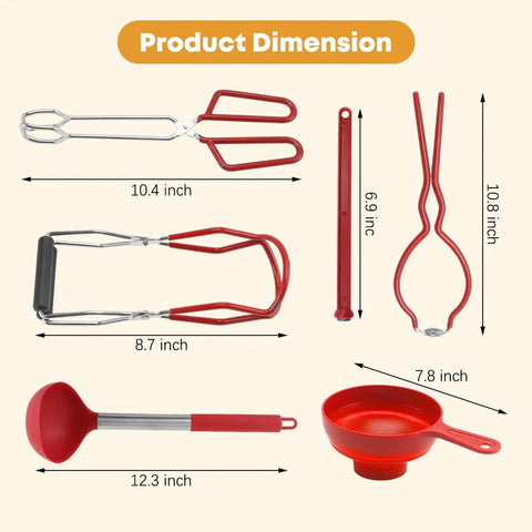 21.5 Quart Stainless Steel Canning Pot Kit With Rack And Tools For Water Bath Canning Beginners All In One Starter Set tools dimensions