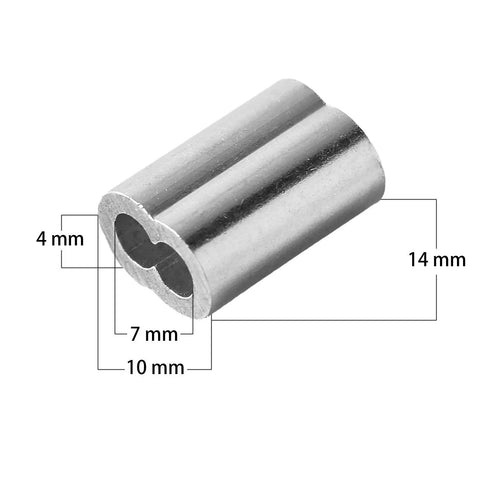 Aluminum Crimping Loop Sleeve For One Eighth Inch Wire Rope Ferrule 100 Pack Durable Cable End Stop For Quick Fixes And Rigging Easy Crimp With Pliers Budget Friendly General Purpose Rope And Cable, 4 mm aperture