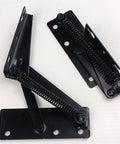 ROCK SOLID SOFA BED SPRING HINGES TWO PACK FEATURING SMOOTH OPERATOR SWING ACTION, HEAVY DUTY BLACK METAL, FOR REPAIR.