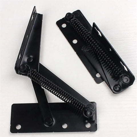 ROCK SOLID SOFA BED SPRING HINGES TWO PACK FEATURING SMOOTH OPERATOR SWING ACTION, HEAVY DUTY BLACK METAL, FOR REPAIR.
