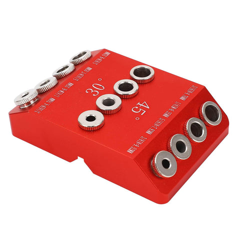 Pocket Hole Jig For Woodworking With 30, 45 And 90 Degree Holes, Aluminum Alloy Build With Steel Drill Sleeves, side view