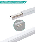 Sturdy Aluminum Curtain Track Kit With Adjustable 9 To 12 Foot Ceiling Or Wall Mount, No-Fuss Sliding Door Rail System For Grommet And Pleated Drapes, White Finish, Rust Resistant, Easy Install, track connector detail