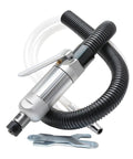 Shop Ready 1 4 Inch Pneumatic Angle Grinder with flexible hose and metal fixture, built for serious auto mechanics and hobbyists.