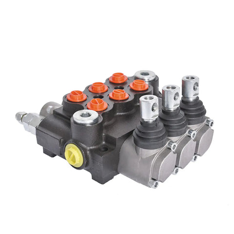 Three Spool Hydraulic Valve With 13GPM Flow And 3600PSI Rating, Directional Control Valve With SAE Ports, Double Acting Loader Valve