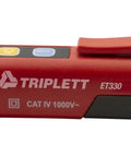 Heavy Duty Non Contact Ac Voltage Detector With Dead Nuts Accurate Dual Ranges showing red and black design and LED indicators.