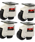 Heavy Hitting Workbench Leveling Casters Four Pack Swivel Transport Wheels With Adjustable Feet featuring nylon tires and aluminum base.