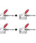 Heavy Duty Push Pull Toggle Clamps Set With Quick Locking, Adjustable Horizontal Clamps For Woodworking Fixtures, Red Handle