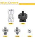 Double Threaded Camera Screw Mount Set 1/4 To 3/8 Inch Adapter For Tripods Monopods And Lights with various components