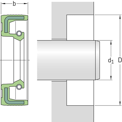 Diagram of Heavy Duty Built To Last 25X47X7 HMSA10 RG Radial Shaft Seal for Oil or Grease, showing dimensions and installation.
