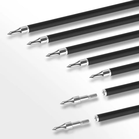 30 Inch Carbon Arrows 7 Pack With Removable Tips For Compound And Recurve Bows, 100 Grain Rotatable Broadheads