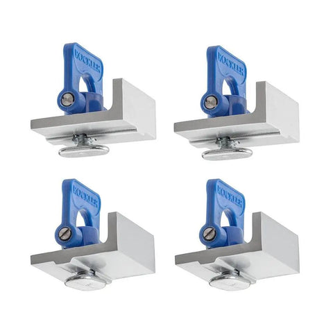 Four Pack Aluminum T Track Stop Kit With Inline and Short Stops 5/8 Inch T-Track, Hold Down Clamps, Woodworking Accessory Set