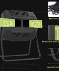 43 Gallon Outdoor Tumbler Compost Bin With Dual Compartment Design Rotating Garden Composter For Efficient Aeration And No Fuss Two Step Composting Green Door features removable panels and steel frame.