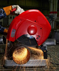 14 Inch Abrasive Cut Off Machine With 15 Amp Motor Delivers Up To 4 HP For Fast Metal Cuts, slicing metal pipe on table