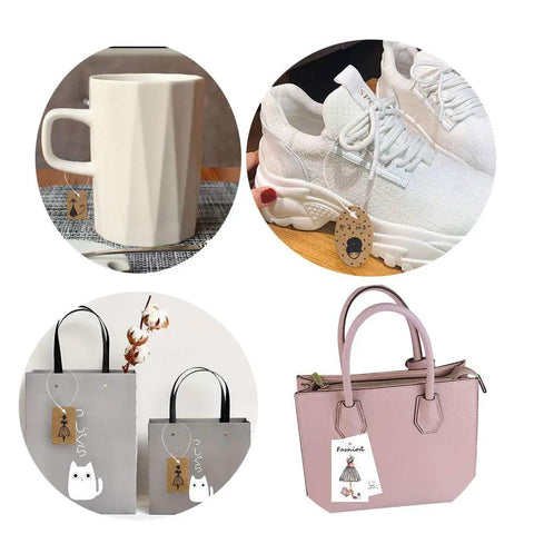 1000 Pc Clear 9 Inch Plastic Hang Tag Fasteners No Sweat Quick Snap Lock Security Loops used on mugs, footwear, bags.