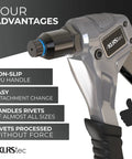 Pro Rivet Gun Kit With 120 Pop Rivets And 4 HSS Drills For Quick, Easy Blind Rivet Fixes, Heavy Duty Pop Rivet Tool Set.