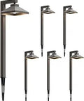 6 Pack Low Voltage Landscape Lights 1.5W LED 100 Lumen Warm White For Walkways 12V AC Wired Path Lighting With Cable Connectors