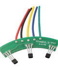 Badass 41F Hall Effect Sensor Board For 1000W To 2000W Brushless Motors On Electric Trikes, green PCB with colored wires.