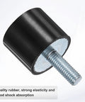 8 Pack Rubber Mounts For Vibration Damping Heavy Duty 30mm Diameter By 25mm Height Cylindrical Isolators With M8 By 23mm Studs For Air Compressors Cars Pumps Boats Motors Fitness Equipment And Garage Gear black rubber mount with M8 stud