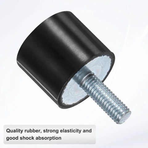 8 Pack Rubber Mounts For Vibration Damping Heavy Duty 30mm Diameter By 25mm Height Cylindrical Isolators With M8 By 23mm Studs For Air Compressors Cars Pumps Boats Motors Fitness Equipment And Garage Gear black rubber mount with M8 stud